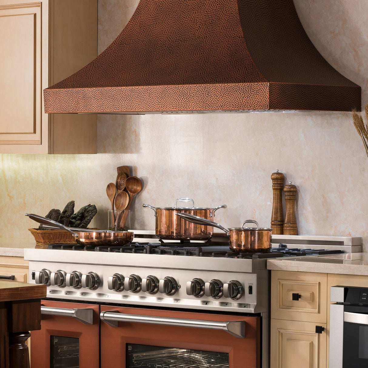 ZLINE 30" Designer Series Hand-Hammered Copper Finish Ducted Wall Range Hood (8632H-30)