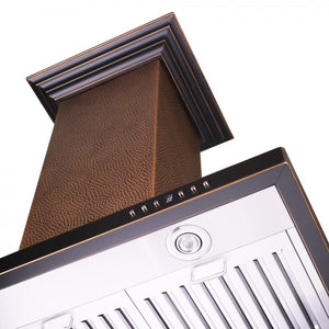 ZLINE 36" Designer Series Hand Hammered Copper Convertible Vent Island Mount Range Hood (8GL2Hi-36)