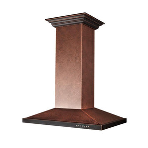 ZLINE 36" Designer Series Hand Hammered Copper Convertible Vent Island Mount Range Hood (8GL2Hi-36)