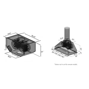 ZLINE 34" Ducted Remote Blower Range Hood Insert in Stainless Steel (698-RD-34)