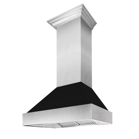 ZLINE 30" Ducted Fingerprint Resistant Stainless Steel Range Hood with Black Matte Shell (8654BLM-30)