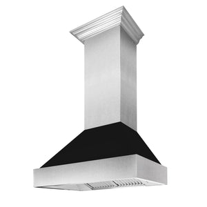 ZLINE 48" Ducted Fingerprint Resistant Stainless Steel Range Hood with Black Matte Shell (8654BLM-48)