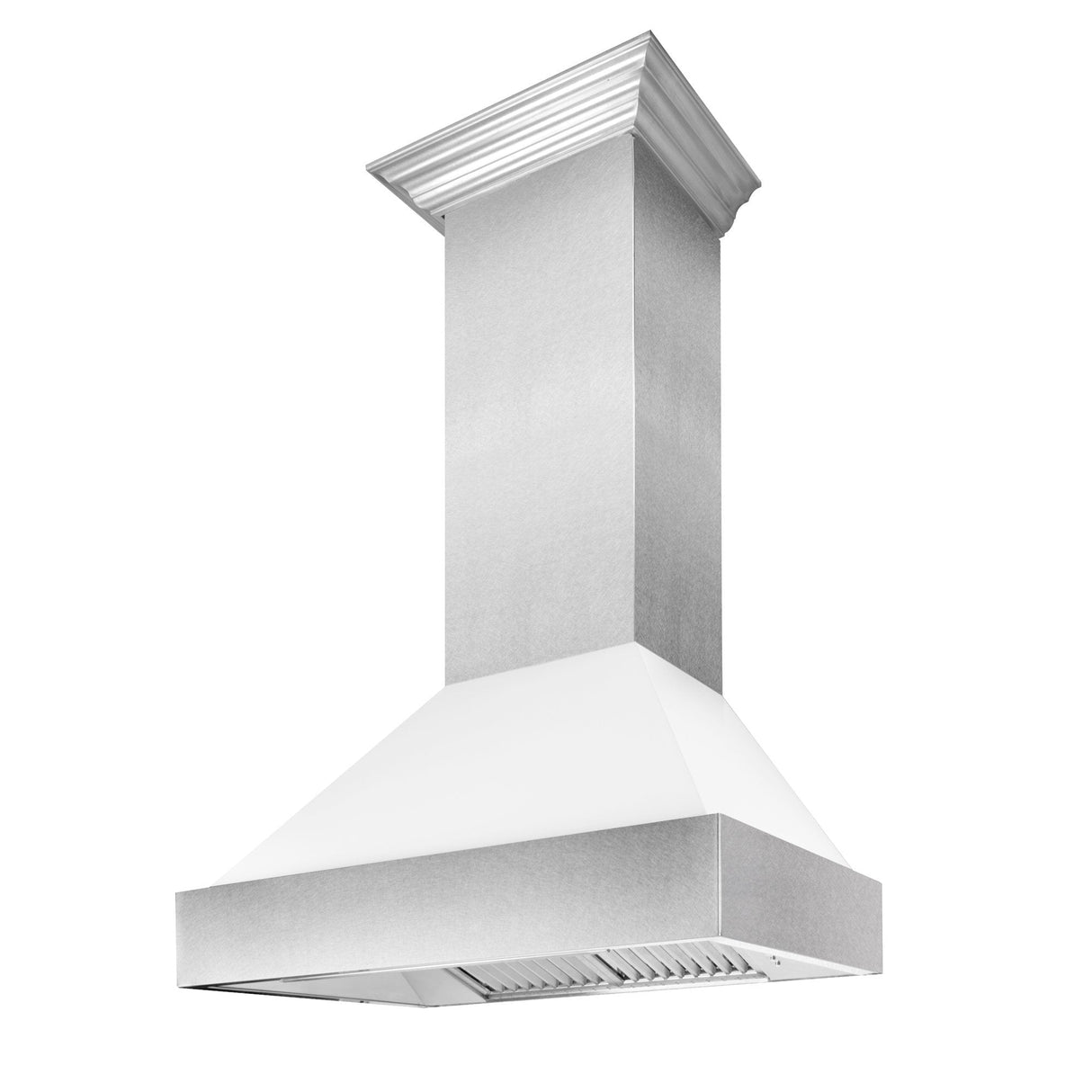 ZLINE 30" Ducted Fingerprint Resistant Stainless Steel Range Hood with White Matte Shell (8654WM-30)