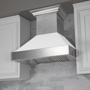 ZLINE 48" Ducted Fingerprint Resistant Stainless Steel Range Hood with White Matte Shell (8654WM-48)