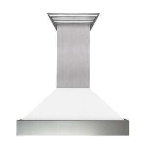 ZLINE 30" Ducted Fingerprint Resistant Stainless Steel Range Hood with White Matte Shell (8654WM-30)