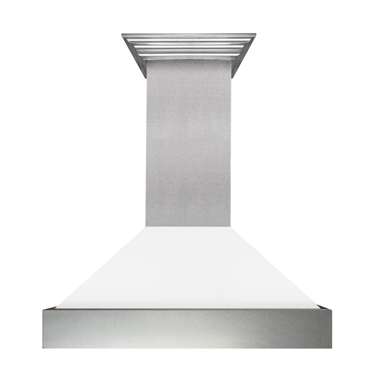 ZLINE 36" Ducted Fingerprint Resistant Stainless Steel Range Hood with White Matte Shell (8654WM-36)