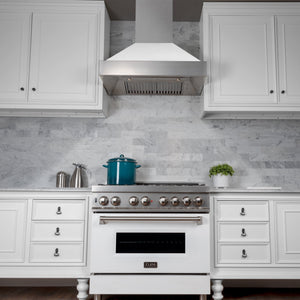 ZLINE 30" Ducted Fingerprint Resistant Stainless Steel Range Hood with White Matte Shell (8654WM-30)