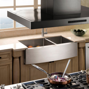 ZLINE 36" Convertible Island Mount Range Hood in Black Stainless Steel (BSKE2iN-36)