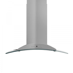 ZLINE 36" Convertible Vent Island Mount Range Hood in Stainless Steel & Glass (GL9i-36)