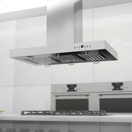 ZLINE 42" Convertible Vent Island Mount Range Hood in Stainless Steel (KE2i-42)