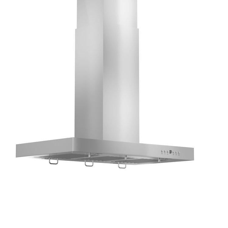 ZLINE 36" Convertible Vent Island Mount Range Hood in Stainless Steel (KE2i-36)