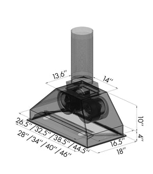 ZLINE 34" Ducted Wall Mount Range Hood Insert in Outdoor Approved Stainless Steel (698-304-34)