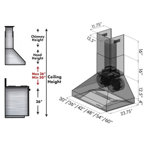 ZLINE 36" Outdoor Ducted Wall Mount Range Hood in Outdoor Approved Stainless Steel (667-304-36)