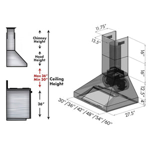 ZLINE 42" Professional Ducted Wall Mount Range Hood in Stainless Steel (697-42)