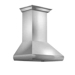 ZLINE 30" Professional Convertible Vent Wall Mount Range Hood in Stainless Steel with Crown Molding (587CRN-30)