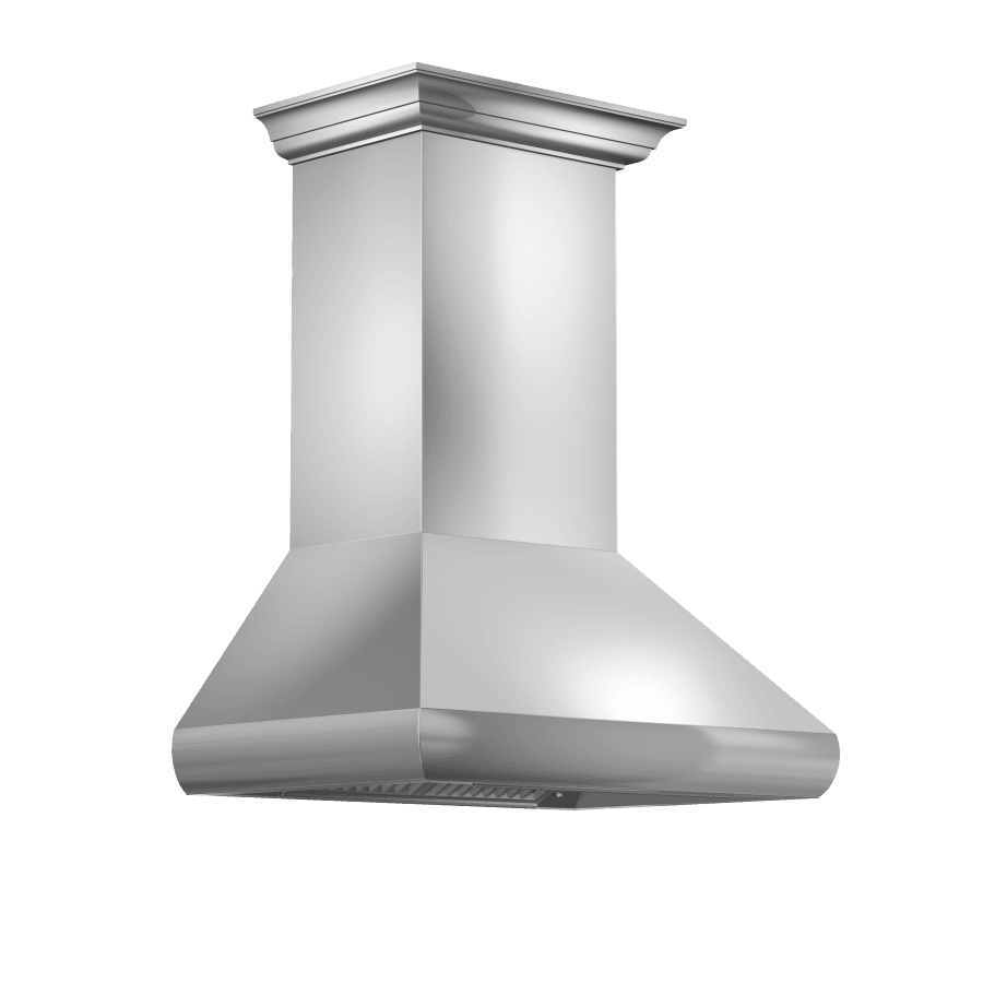 ZLINE 48" Professional Convertible Vent Wall Mount Range Hood in Stainless Steel with Crown Molding (587CRN-48)