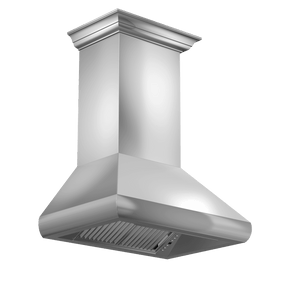 ZLINE 36" Professional Convertible Vent Wall Mount Range Hood in Stainless Steel with Crown Molding (587CRN-36)