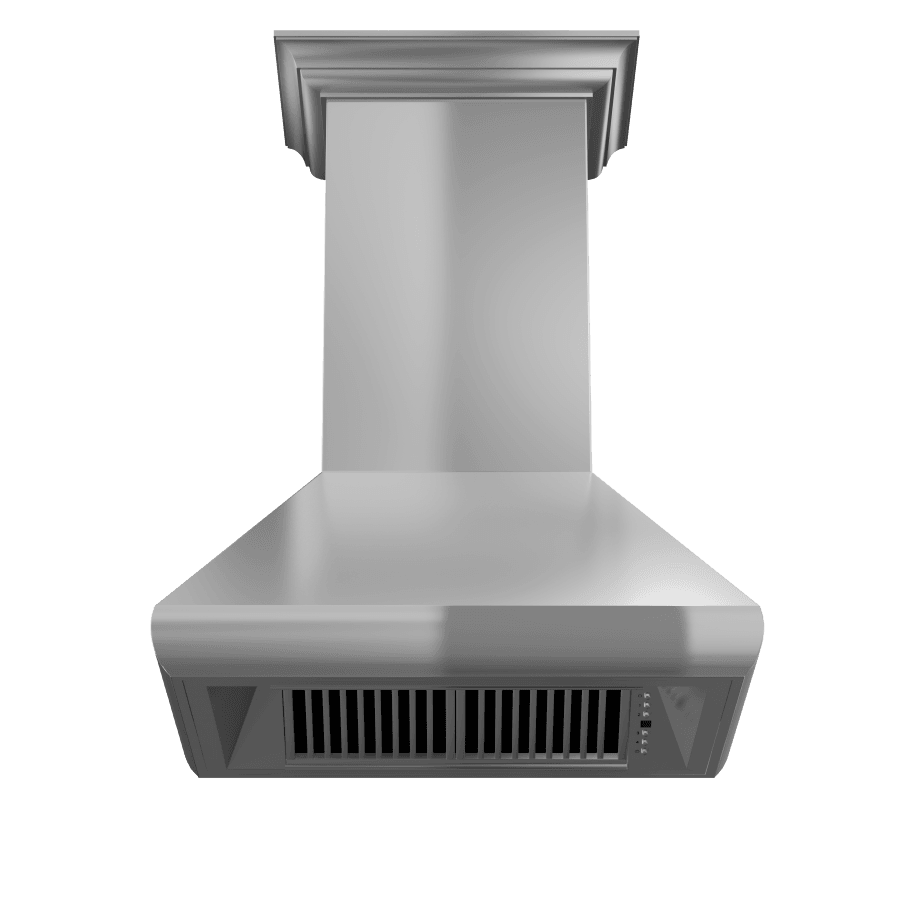 ZLINE 30" Professional Convertible Vent Wall Mount Range Hood in Stainless Steel with Crown Molding (587CRN-30)