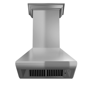 ZLINE 30" Professional Convertible Vent Wall Mount Range Hood in Stainless Steel with Crown Molding (587CRN-30)