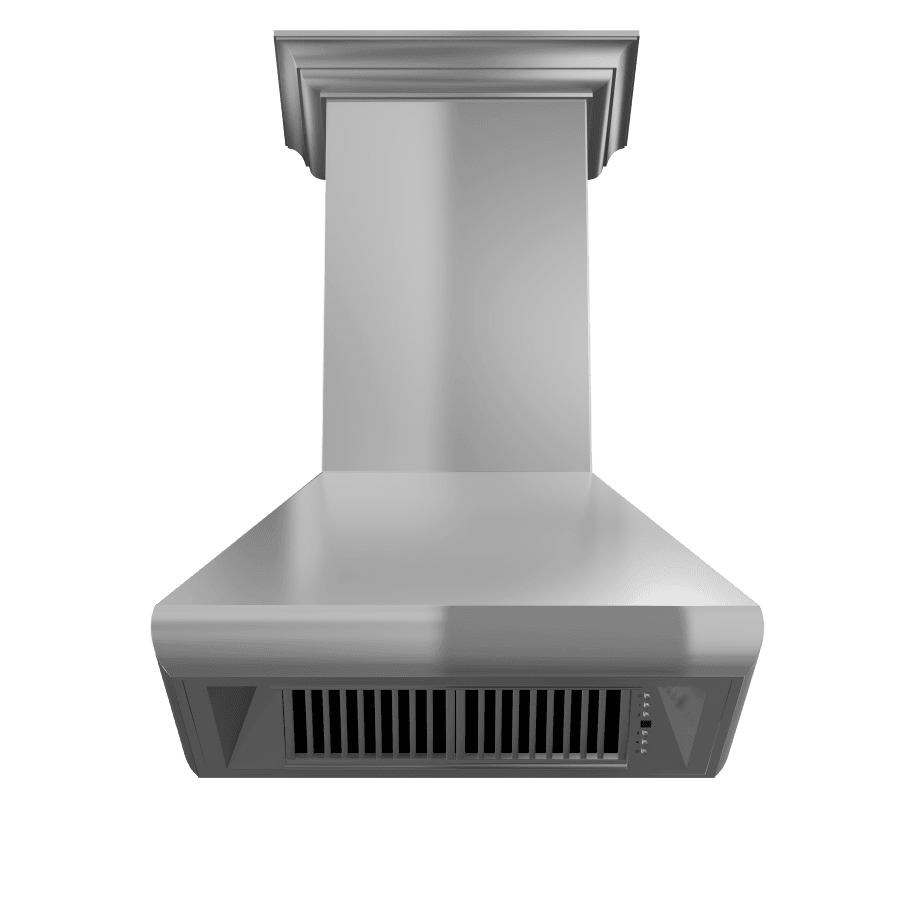 ZLINE 48" Professional Convertible Vent Wall Mount Range Hood in Stainless Steel with Crown Molding (587CRN-48)