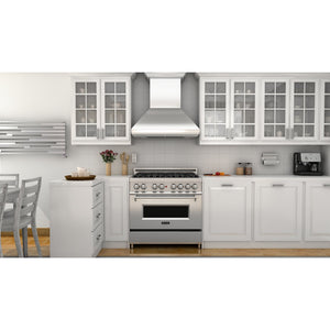 ZLINE 30" Professional Convertible Vent Wall Mount Range Hood in Stainless Steel with Crown Molding (587CRN-30)