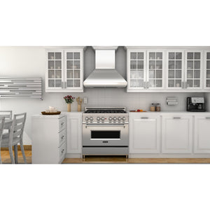 ZLINE 48" Professional Convertible Vent Wall Mount Range Hood in Stainless Steel with Crown Molding (587CRN-48)