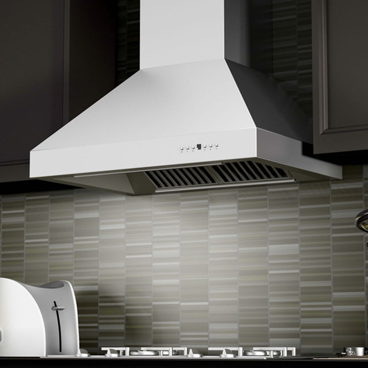 ZLINE 30" Professional Convertible Vent Wall Mount Range Hood in Stainless Steel with Crown Molding (667CRN-30)