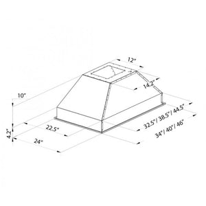 ZLINE 46" Ducted Island Mount Range Hood Insert in Stainless Steel (824i-46)