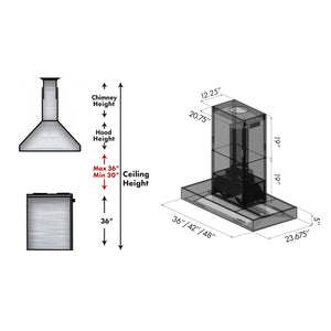 ZLINE 48" Ducted Outdoor Island Mount Range Hood in Stainless Steel (KECOMi-304-48)