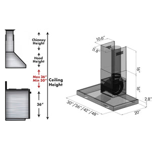 ZLINE 24" Convertible Vent Wall Mount Range Hood in Stainless Steel (KE-24)