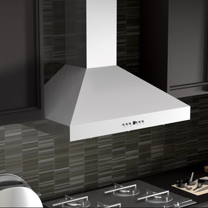 ZLINE 42" Convertible Vent Convertible Vent Wall Mount Range Hood in Stainless Steel with Crown Molding (KL3CRN-42)