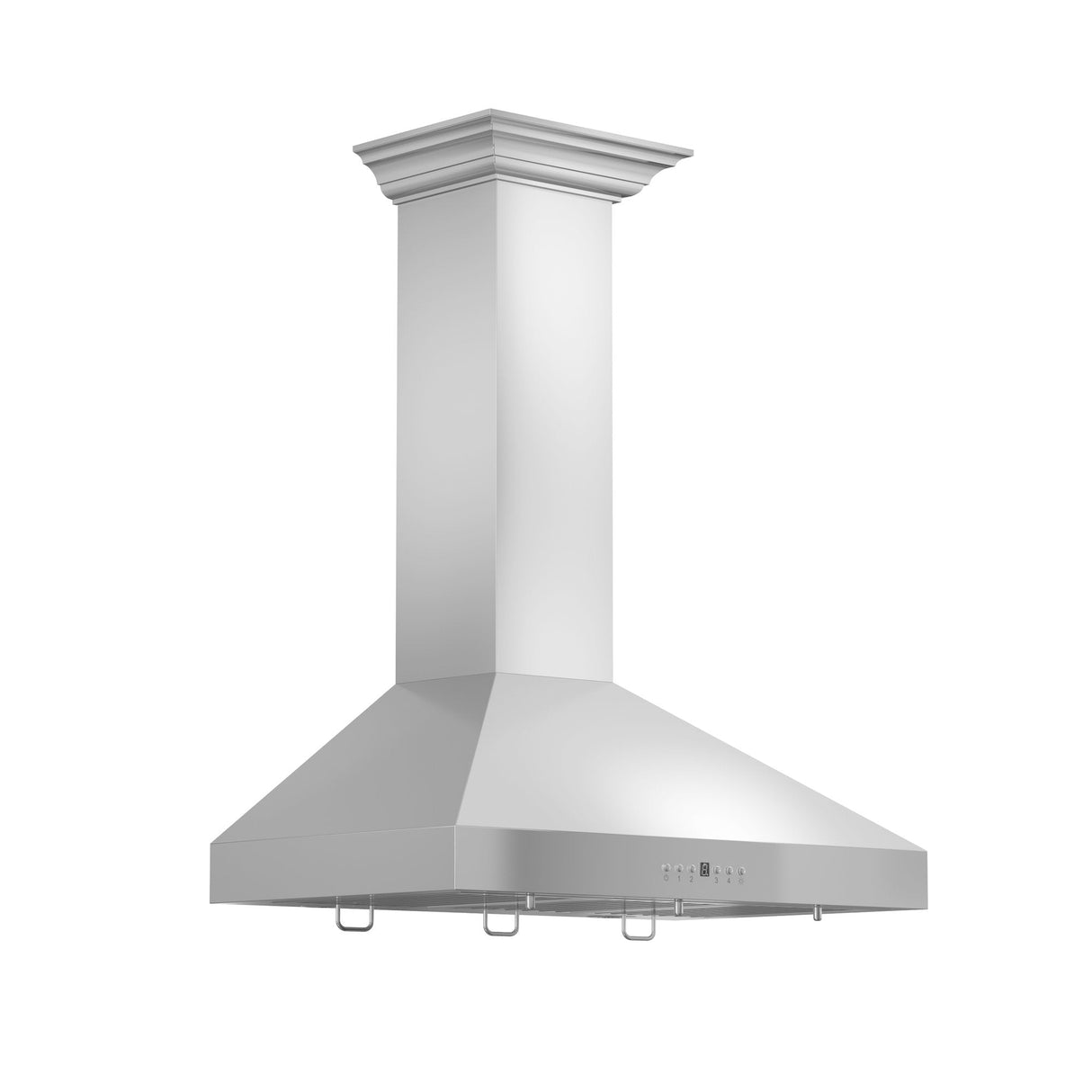 ZLINE 42" Convertible Vent Convertible Vent Wall Mount Range Hood in Stainless Steel with Crown Molding (KL3CRN-42)