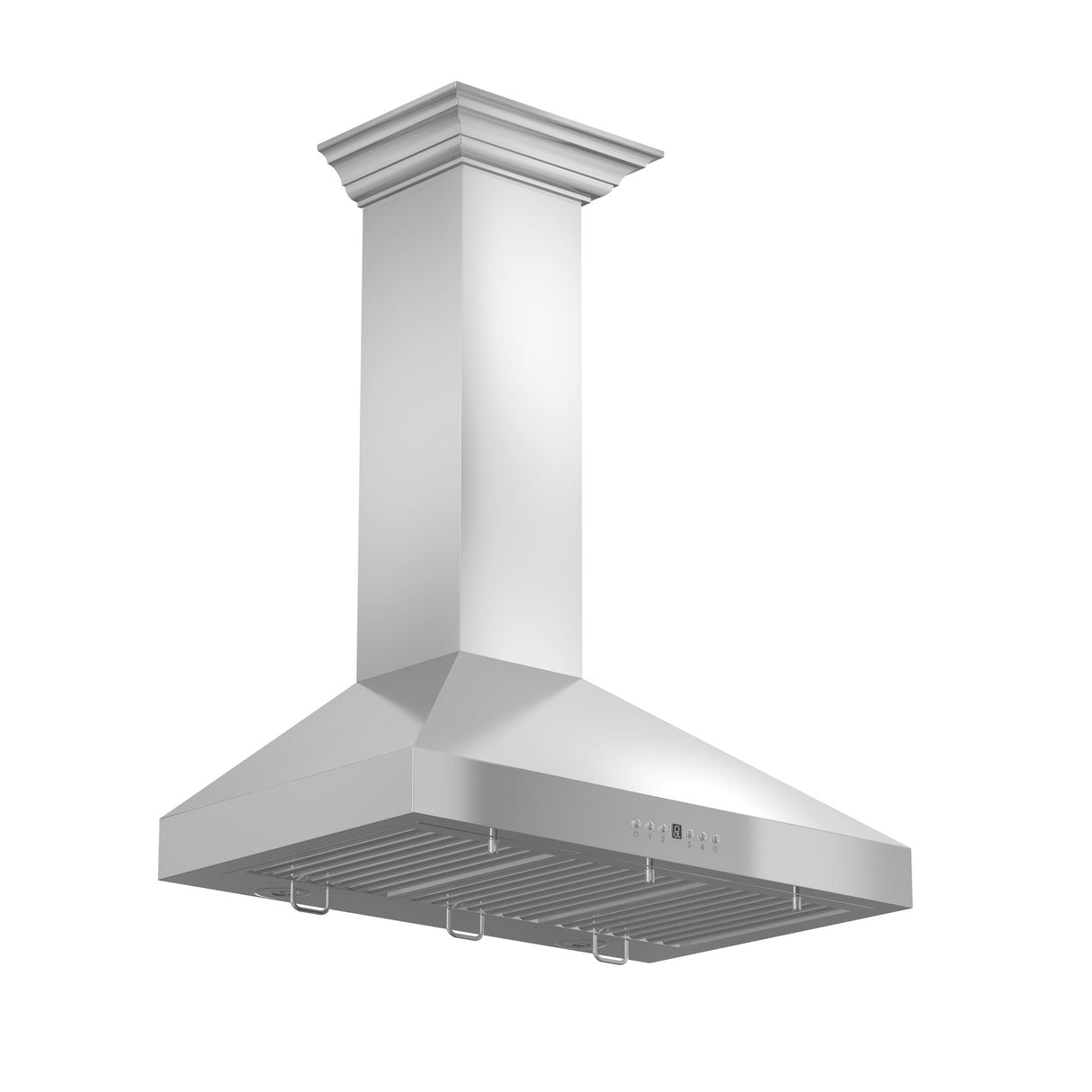 ZLINE 42" Convertible Vent Convertible Vent Wall Mount Range Hood in Stainless Steel with Crown Molding (KL3CRN-42)