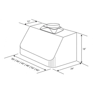 ZLINE 60" Convertible Vent Under Cabinet Range Hood in Stainless Steel (520-60)