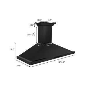 ZLINE 24" CrownSound Ducted Vent Wall Mount Range Hood in Black Stainless Steel with Built-in Bluetooth Speakers (BSKBNCRN-BT-24)