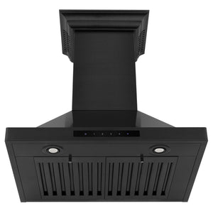 ZLINE 24" CrownSound Ducted Vent Wall Mount Range Hood in Black Stainless Steel with Built-in Bluetooth Speakers (BSKBNCRN-BT-24)