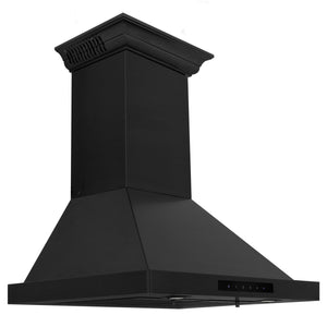 ZLINE 24" CrownSound Ducted Vent Wall Mount Range Hood in Black Stainless Steel with Built-in Bluetooth Speakers (BSKBNCRN-BT-24)