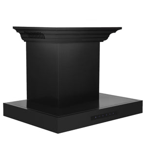 ZLINE 24" CrownSound Ducted Vent Wall Mount Range Hood in Black Stainless Steel with Built-in Bluetooth Speakers (BSKENCRN-BT-24)