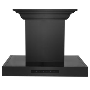 ZLINE 24" CrownSound Ducted Vent Wall Mount Range Hood in Black Stainless Steel with Built-in Bluetooth Speakers (BSKENCRN-BT-24)