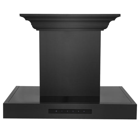 ZLINE 24" CrownSound Ducted Vent Wall Mount Range Hood in Black Stainless Steel with Built-in Bluetooth Speakers (BSKENCRN-BT-24)