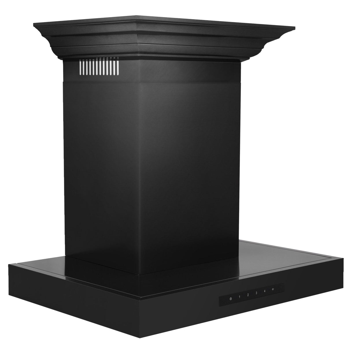 ZLINE 36" Convertible Vent Wall Mount Range Hood in Black Stainless Steel with Crown Molding (BSKENCRN-36)