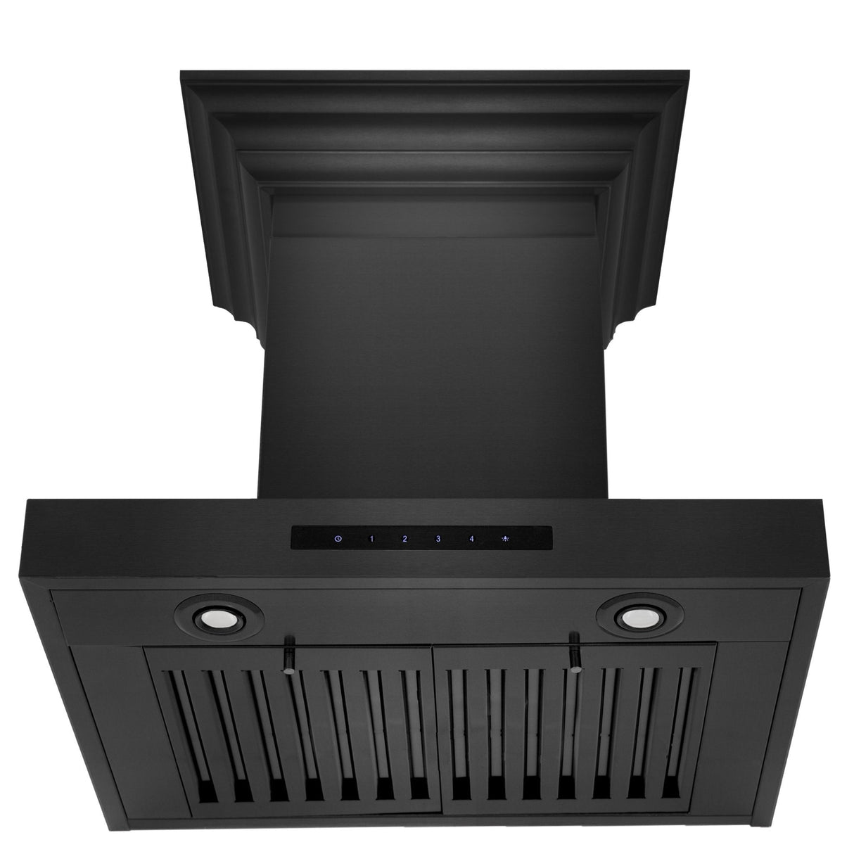 ZLINE 36" Convertible Vent Wall Mount Range Hood in Black Stainless Steel with Crown Molding (BSKENCRN-36)