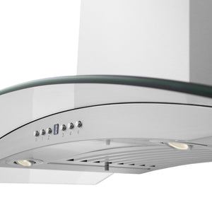 ZLINE 36" Convertible Vent Convertible Vent Wall Mount Range Hood in Stainless Steel & Glass (KN4-36)