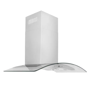 ZLINE 48" Convertible Vent Convertible Vent Wall Mount Range Hood in Stainless Steel & Glass (KN4-48)