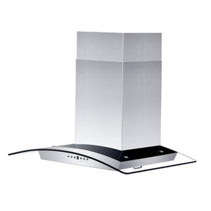 ZLINE 36" Convertible Vent Wall Mount Range Hood in Stainless Steel & Glass with Crown Molding (KZCRN-36)