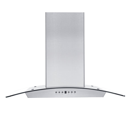 ZLINE 30" Convertible Vent Wall Mount Range Hood in Stainless Steel & Glass with Crown Molding (KZCRN-30)