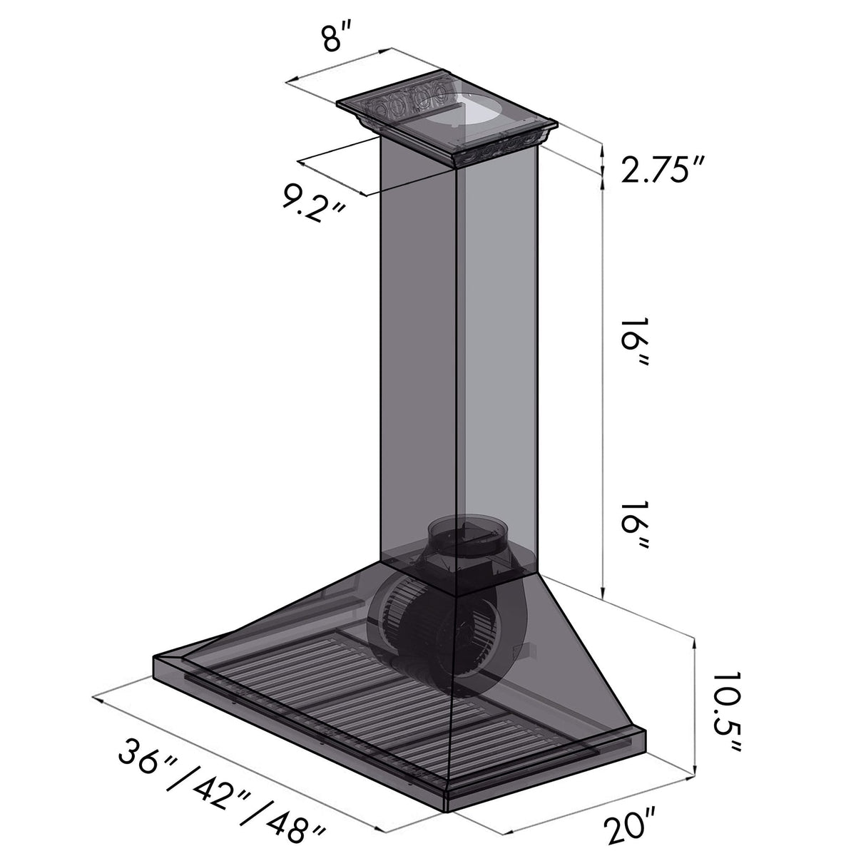 ZLINE 24" CrownSound Ducted Vent Wall Mount Range Hood in Stainless Steel with Built-in Bluetooth Speakers (KBCRN-BT-24)