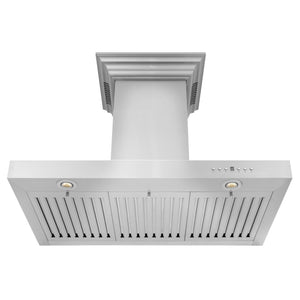 ZLINE 36" CrownSound Ducted Vent Wall Mount Range Hood in Stainless Steel with Built-in Bluetooth Speakers (KECRN-BT-36)