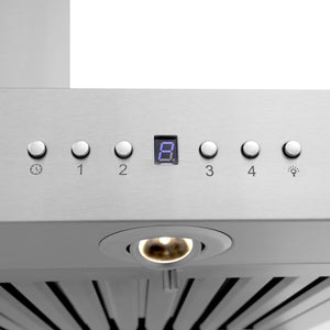 ZLINE 30" CrownSound Ducted Vent Wall Mount Range Hood in Stainless Steel with Built-in Bluetooth Speakers (KECRN-BT-30)