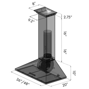 ZLINE 42" CrownSound Ducted Vent Wall Mount Range Hood in Stainless Steel with Built-in Bluetooth Speakers (KL2CRN-BT-42)